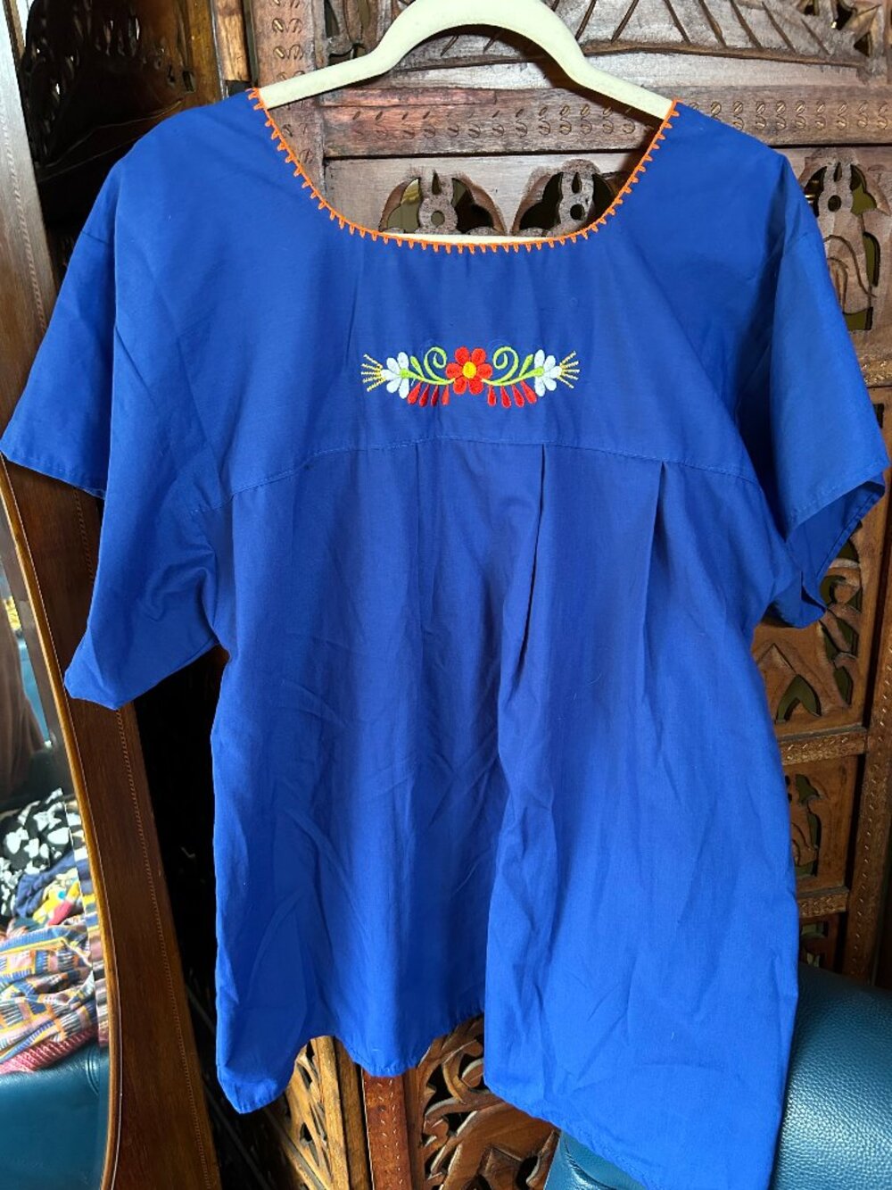 Embroidered Mexican Traditional Style Blouse - Picture 2 of 2